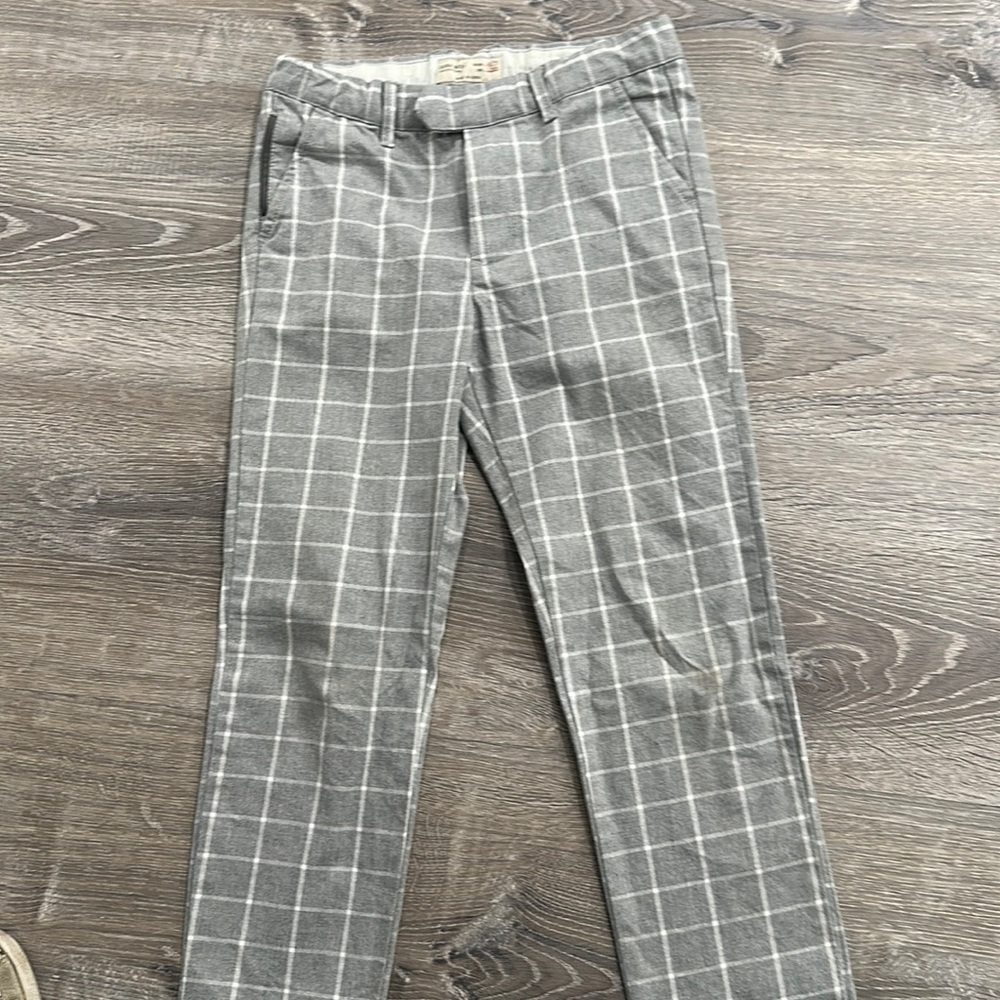 Zara boys gray checked pants